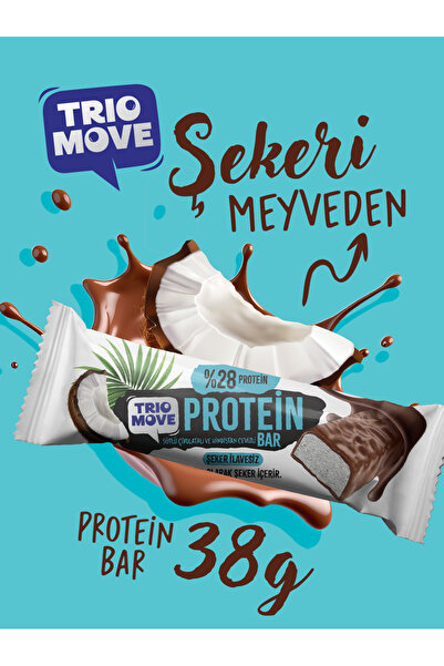 TrioMove 38 Grams Protein Bar - Coconut 28% Protein, 38 g X 9 Pieces Trio Move