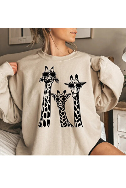EYAX MODA Women's Printed Crew Neck Sweatshirt