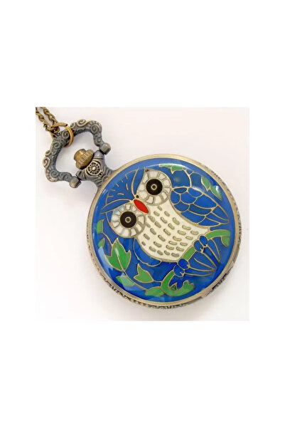 GemSale Pocket Watch with Chain, Enamelled
