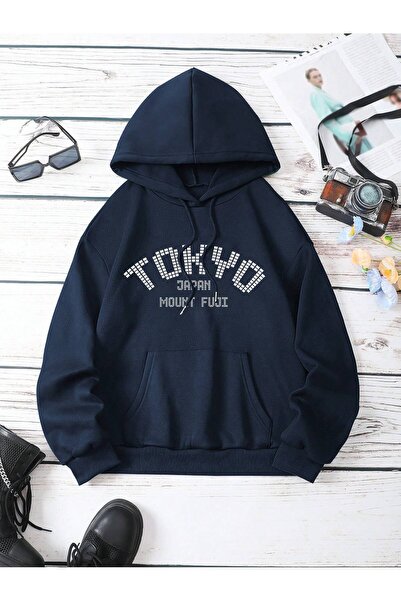 EYAX MODA Unisex Tokyo Printed Hooded Sweatshirt Eyaxx Sportwear Company