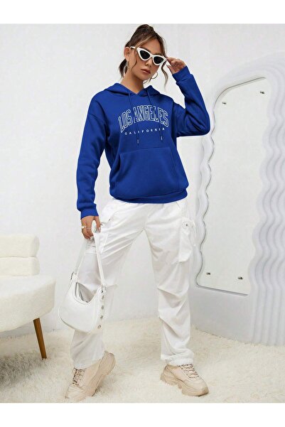 EYAX MODA Unisex Los Angeles Printed Hooded Sweatshirt Eyaxx Sportwear Company