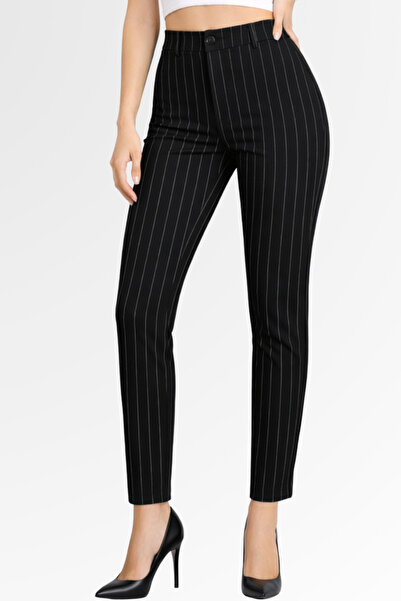 mezozoik Γυναικείο παντελόνι Palazzo με στενή εφαρμογή και ψηλόμεσο σχέδιο