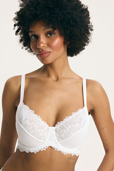 ESOTIQ Non-Padded Soft Bra Floral Lace Underwired Sexy & Romantic Reinforced ...