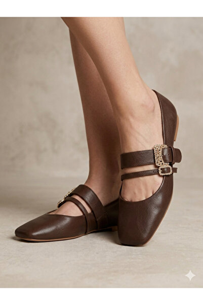 stoneclass Women's Bitter Brown Double Buckle Mary Jane Style Orthopedic Comf...