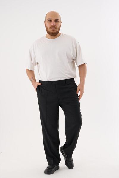 ALEXANDERGARDI Men's Plus Size Classic Cut Fabric Trousers