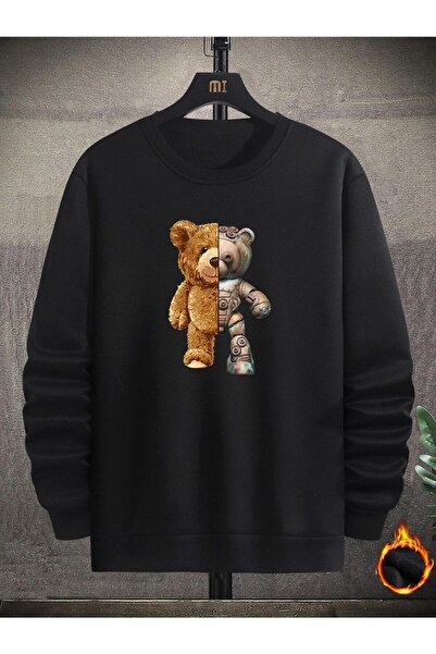 EYAX MODA Printed Crew Neck Oversize Sweatshirt