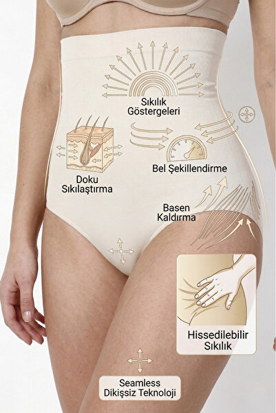 Hmd Women's Firming Silicone Waistband Super High Waist Skin Slip Corset