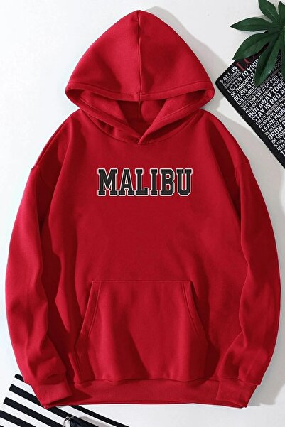EYAX MODA Unisex Large Size Malibu Printed Oversize Sweatshirt