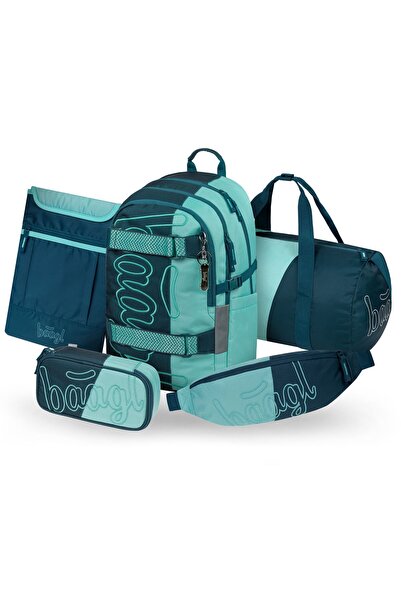 Baagl Set rucsac școlar 5 piese: Rucsac, Penar, Geantă sport, Borsetă, Husă l...