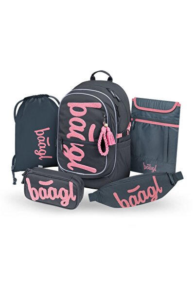 Baagl Set rucsac școlar 5 piese: Rucsac, Penar, Sac, Borsetă, Husă laptop, Co...
