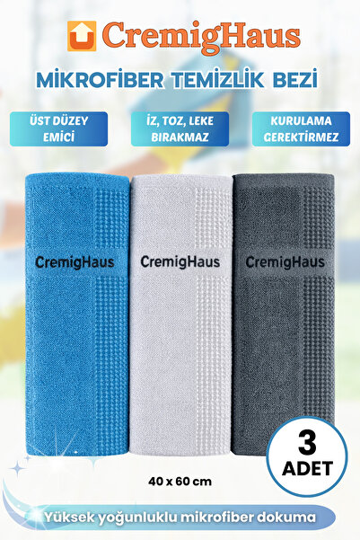 CremigHaus Mikrofiber Temizlik Bezi 3 Adet Yeni İçeriği İle Ultra Güçlü Temiz...