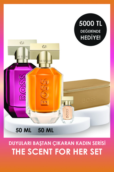 BOSS The Scent Magnetic for Her EDP 50 ml + Intense for Her 50 ml & Çanta & T...
