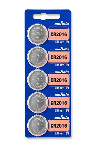 MURATA CR2016 Lithium 3V Coin Cell 5 Batteries Made in Japan