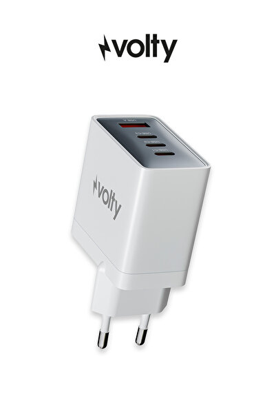 Volty Hızlı Şarj Adaptörü 67W GaN + Type-C Kablo 100W PD | 4 Port, iPhone & S...