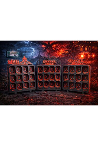 roboss Stranger Things Temalı Figür Standı (3 LÜ SET)| 36 Bölmeli Koleksiyon ...