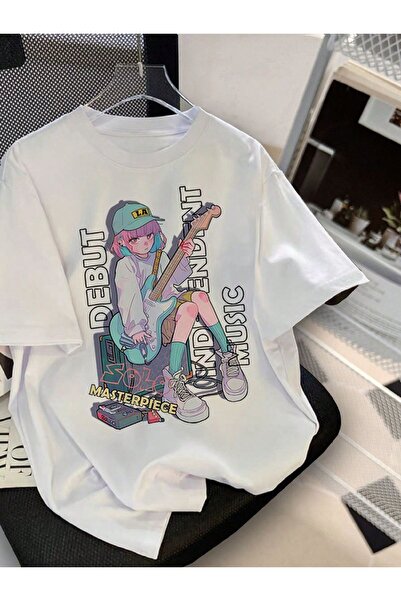 Joetsu GIRL Τυπωμένο Oversize Γυναικείο/Ανδρικό Unisex Λευκό T-shirt