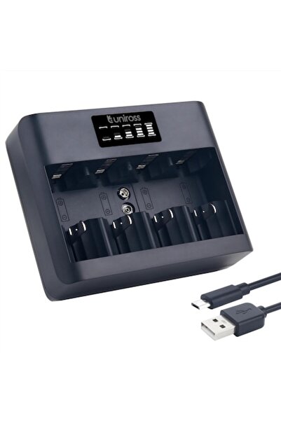 Uniross Încărcător universal pentru AA, AAA, C, D, 9V cu ecran LCD