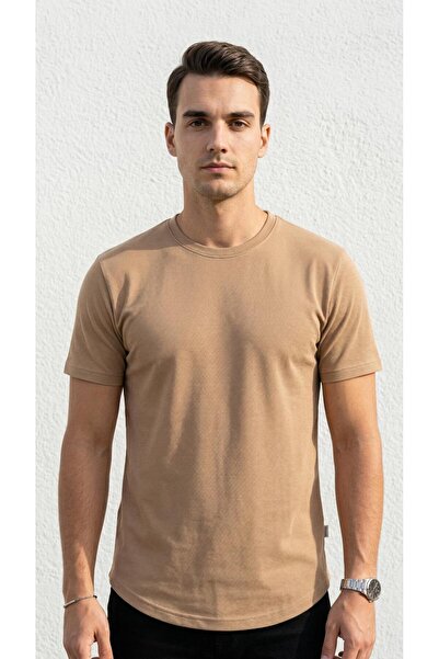 Plus Scorpion Men's Slim Fit Basic T-Shirt, Flexible, Anti-Sweat, Pique Textu...