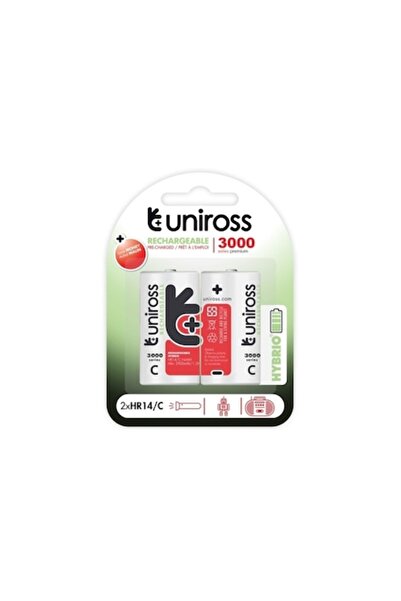 Uniross Rechargeable battery set 2XR14(C) NiMH 3000mAh