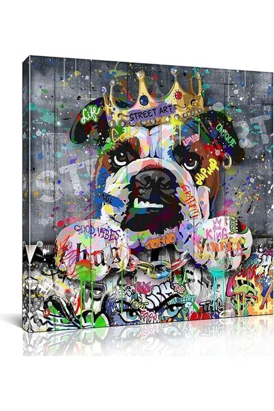 Al Raied ARS® Dog Wall Decor for Teen Bedroom Decor - Graffiti Animal Canvas ...