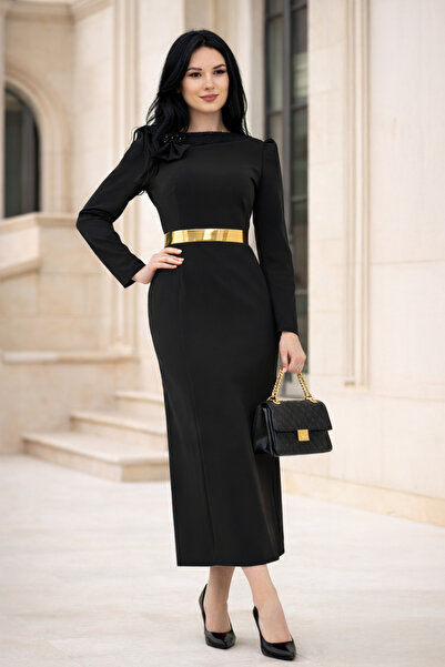 Stylish Fashion Stylish Fashion Turkish Elegant Long Dress with Smooth Cut
