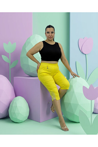 ZANESSI Μεγάλο μέγεθος, ελαστικό, ψηλόμεσο, με κεντημένες τσέπες, βαμβακερό γ...