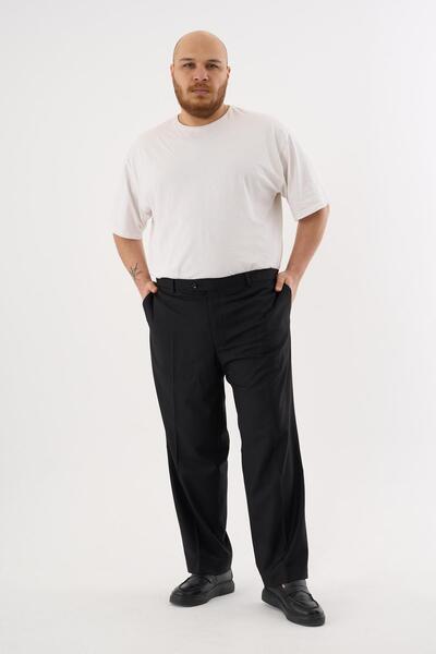 ALEXANDERGARDI Men's Plus Size Classic Cut Fabric Trousers