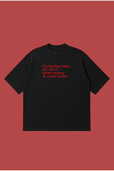 PURE POWER Im Boring Baby Oversize Boxy Fit Unisex 100% Cotton Tshirt – Print...