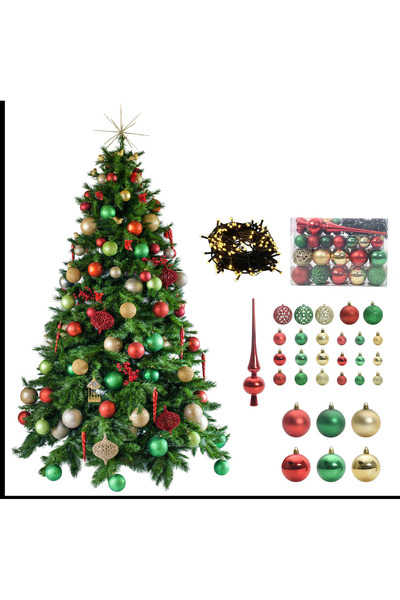 OEM Brad de Craciun 180cm + accesorii pentru impodobit