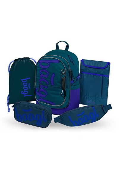 Baagl Set rucsac școlar 5 piese: Rucsac, Penar, Sac, Borsetă, Husă laptop, Co...