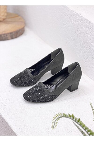 NUR KARACA 26by23-86010 Stone-Embellished 6cm Thick Heel Comfortable Evening ...