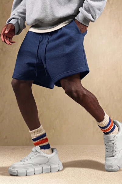 COOL TARZ Men's Oversize Combed Cotton Shorts with Pockets, Elastic Waist, Ad...