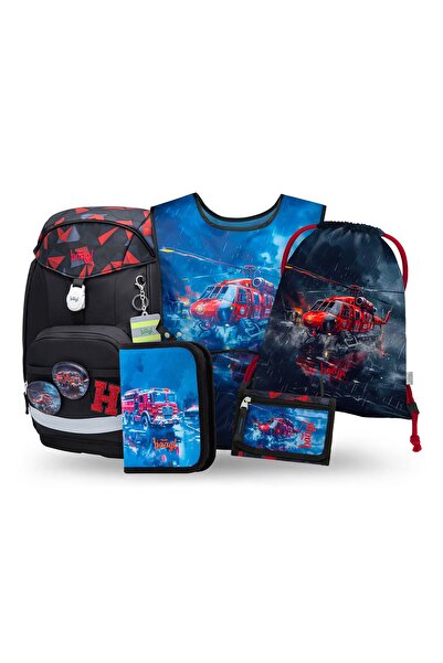 Baagl Set rucsac școlar 5 piese: Rucsac, Penar, Sac, Șorț, Portofel, Airy Plu...