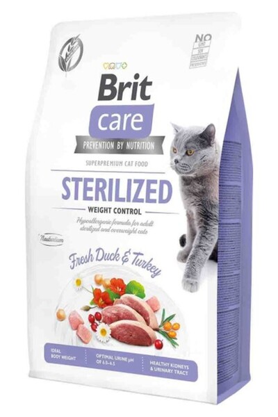 Brit Care Tahılsız Ördek ve Hindi Etli Kısırlaştırılmış Diyet Yetişkin Kedi M...