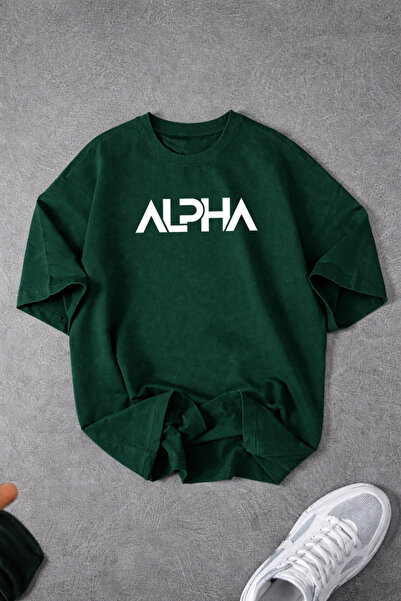 Revasser Tricou unisex pentru bărbați/femei ALPHA, cu imprimeu special, supra...