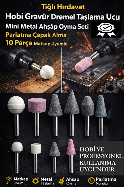 Tığlı hırdavat Hobi Gravür Taşlama Ucu Mini Metal Ahşap Oyma Seti Parlatma Ça...