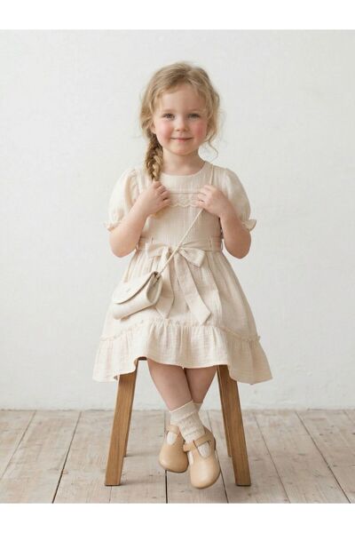 Cherrys Bebek Robası Bi.Yeli. Linen Children's Clothes with Bag