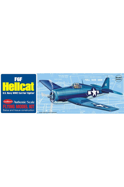 Guillow Model de avion cu zbor liber GRUMMAN F6F HELLCAT KIT (420 mm)