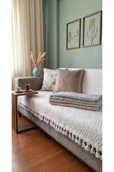 DECORA CASA HOME COLLECTİON Αντιολισθητικό κάλυμμα καναπέ με βελούδινο σχέδιο...
