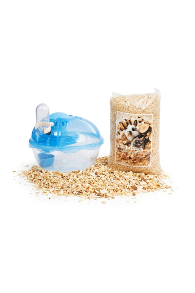 Dophin مجموعة أدوات البداية للهامستر: قفص سفر محمول و 1 كجم من رقائق الخشب ال...