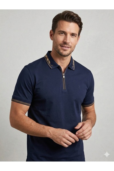 FORMENTİ Fit Polo Yaka Detaylı Merserize Tişört 1624