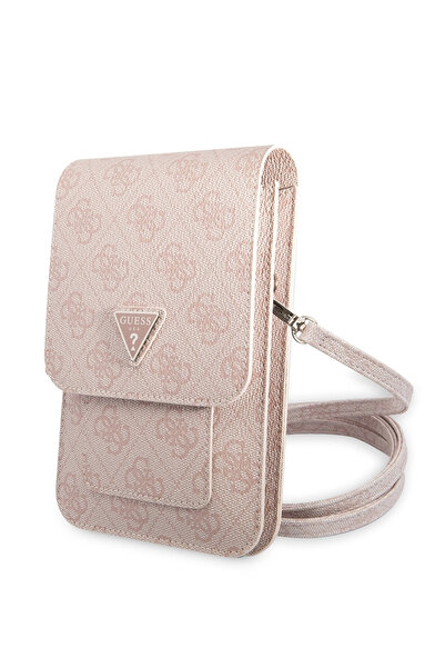 Guess Original Licensed 4g Patterned Triangle Logo 5 Compartment Women's Pink...