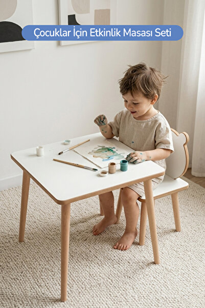 ROZİTOYS Çocuklar İçin Aktivite, Çalışma Masası Ve Sandalyesi