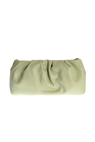 Meli Melo Paris Clutch verde pastel cu design plisat modern
