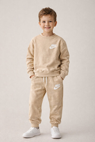 Uğur bebe Set de trening pentru fete, culoare bej, din două fire, de primăvar...