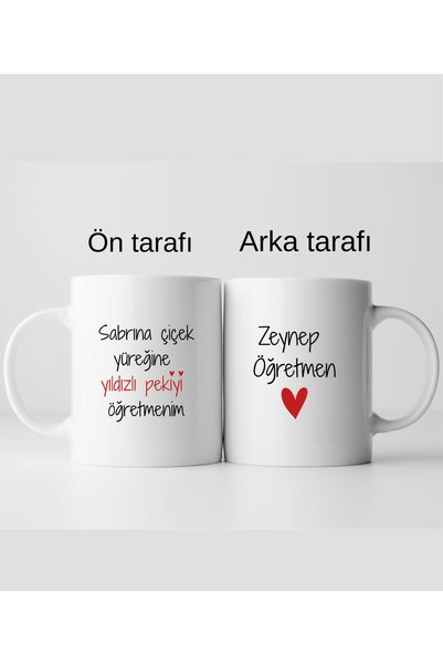 Teknograf Öğretmenler Günü Hediyesi İsimli Porselen Kupa Bardak - 325 ml