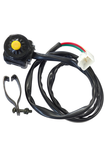 MMX Buton oprire motociclete/atv, 2 pini, prindere pe ghidon, buton galben