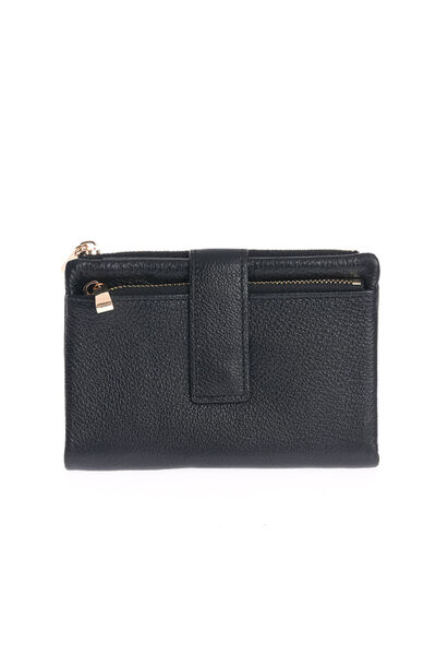 Meli Melo Paris Black leather wallet with zipper and snap closure