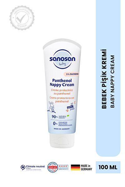 Sanosan Bebek Pişik Önleyici Krem 100 ml – %5 Panthenol İçeren, Kızarıklık Ka...