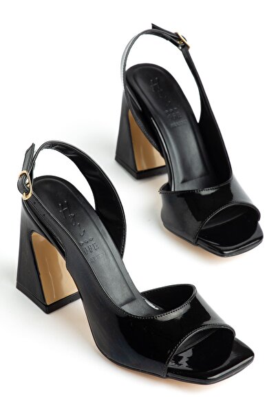 Hayalimdeki Ayakkabı Γυναικεία παπούτσια με τακούνι από μαύρο λουστρίνι ειδικ...